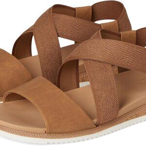Women's Canvas Sandals Vegan Low Heel Size 10 Rubber Sole Casual Footwear